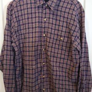 Vintage County Seat Classic Wear Button Down Plaid Flannel Shirt